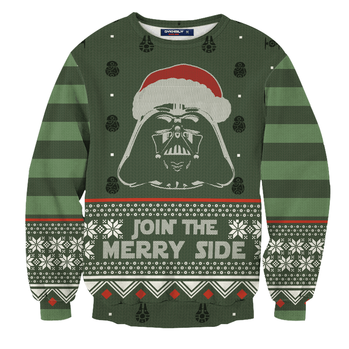 Unifinz Sw Ugly Sweater Join The Merry Side Sith Christmas Pattern Green Sweater 2022