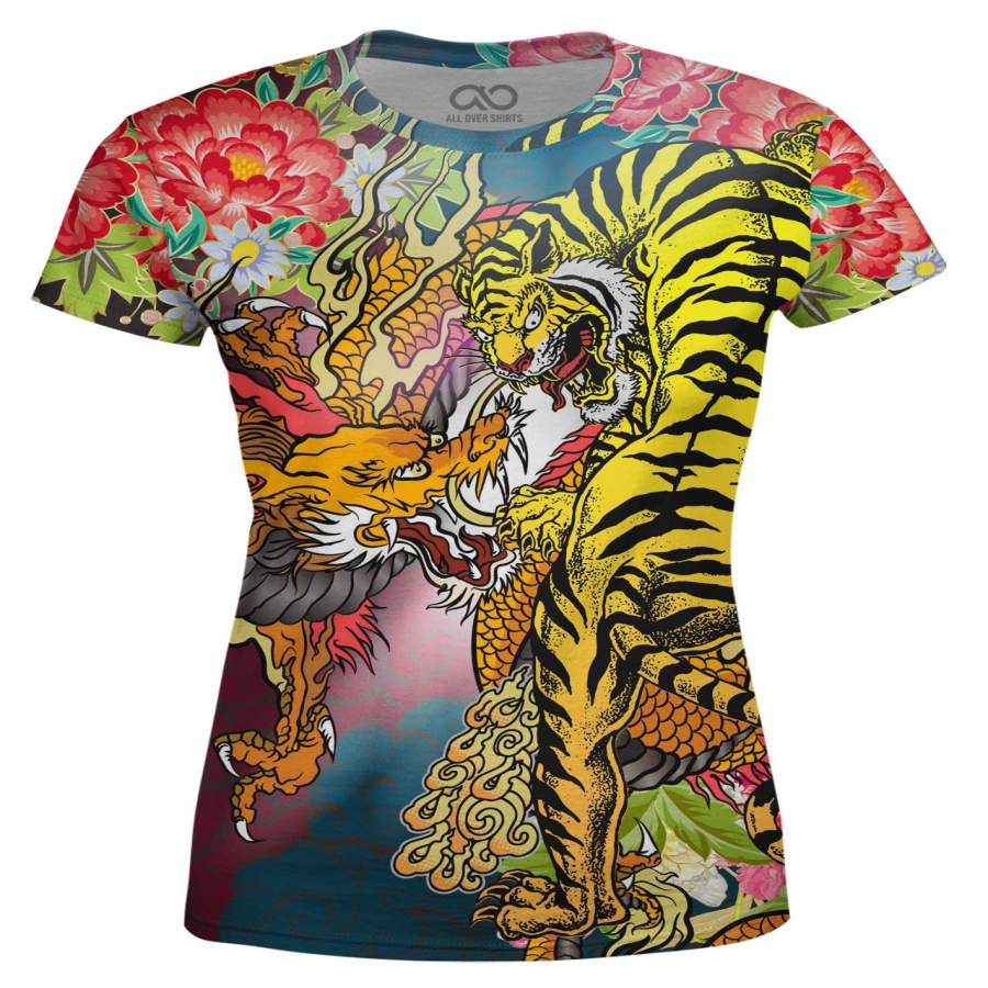 Dragon Tiger Flowers Women’s T-shirt