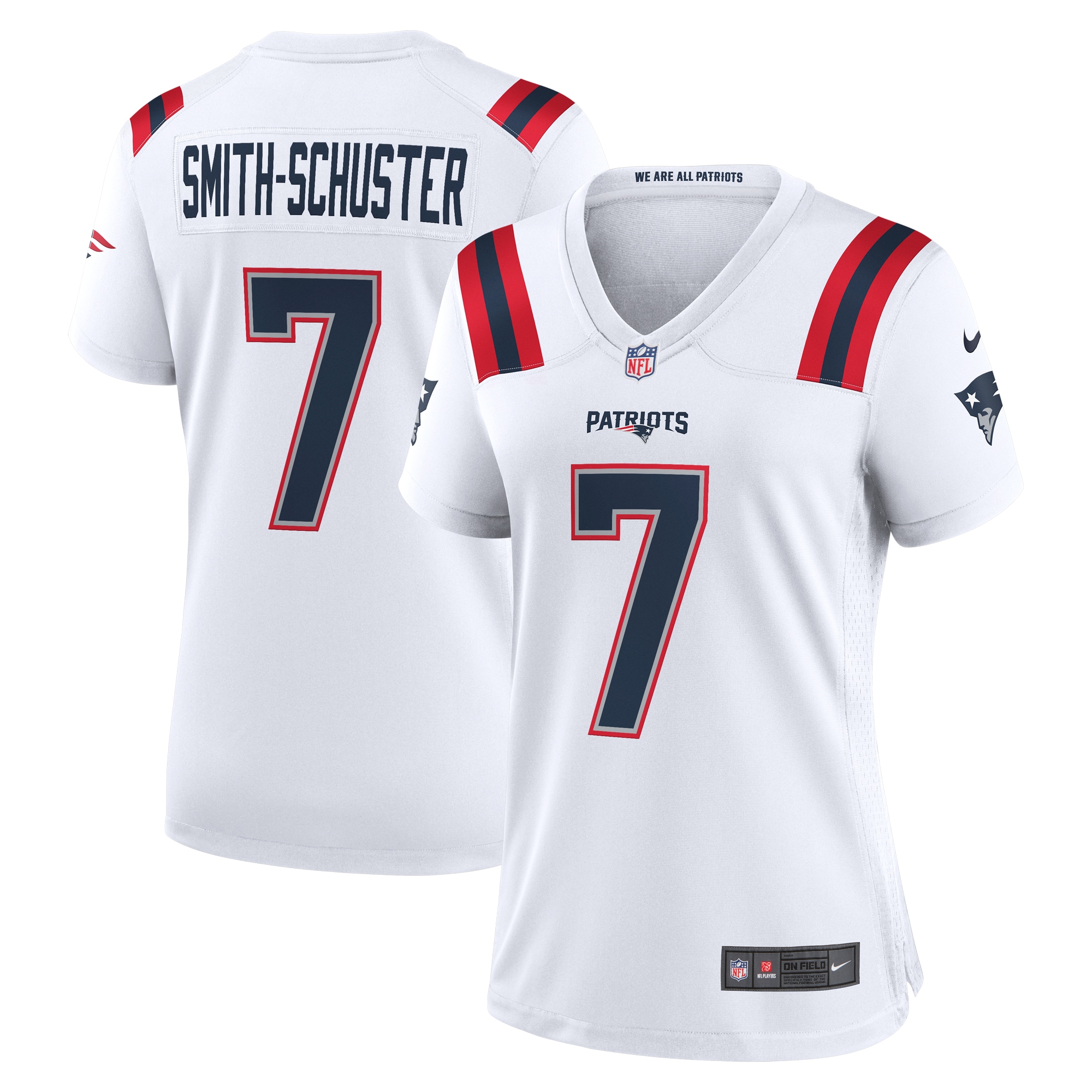 JuJu Smith-Schuster New England Patriots Women's Game Player Jersey – White