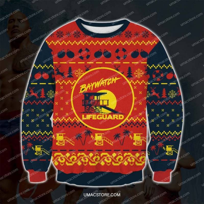 Baywatch 3D Print Ugly Christmas Sweatshirt