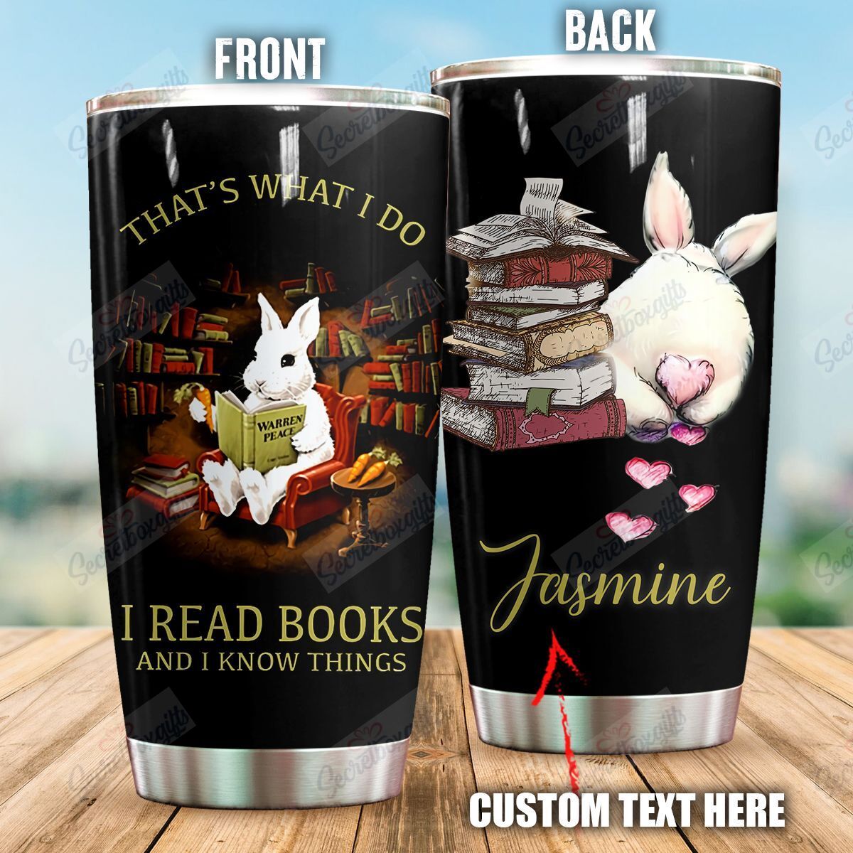 Personalized Rabbit Ld0310245Cl Stainless Steel Tumbler Customize Name, Text, Number