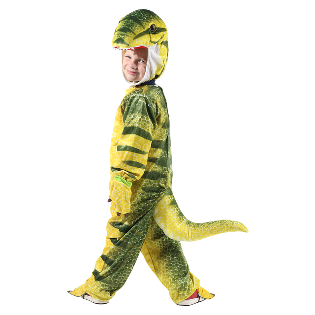 Child Costume Boys Girls Anime T-Rex Dinosaur Costume Cosplay Jumpsuit Suit Purim Halloween Christmas Party Costumes For Kids alx