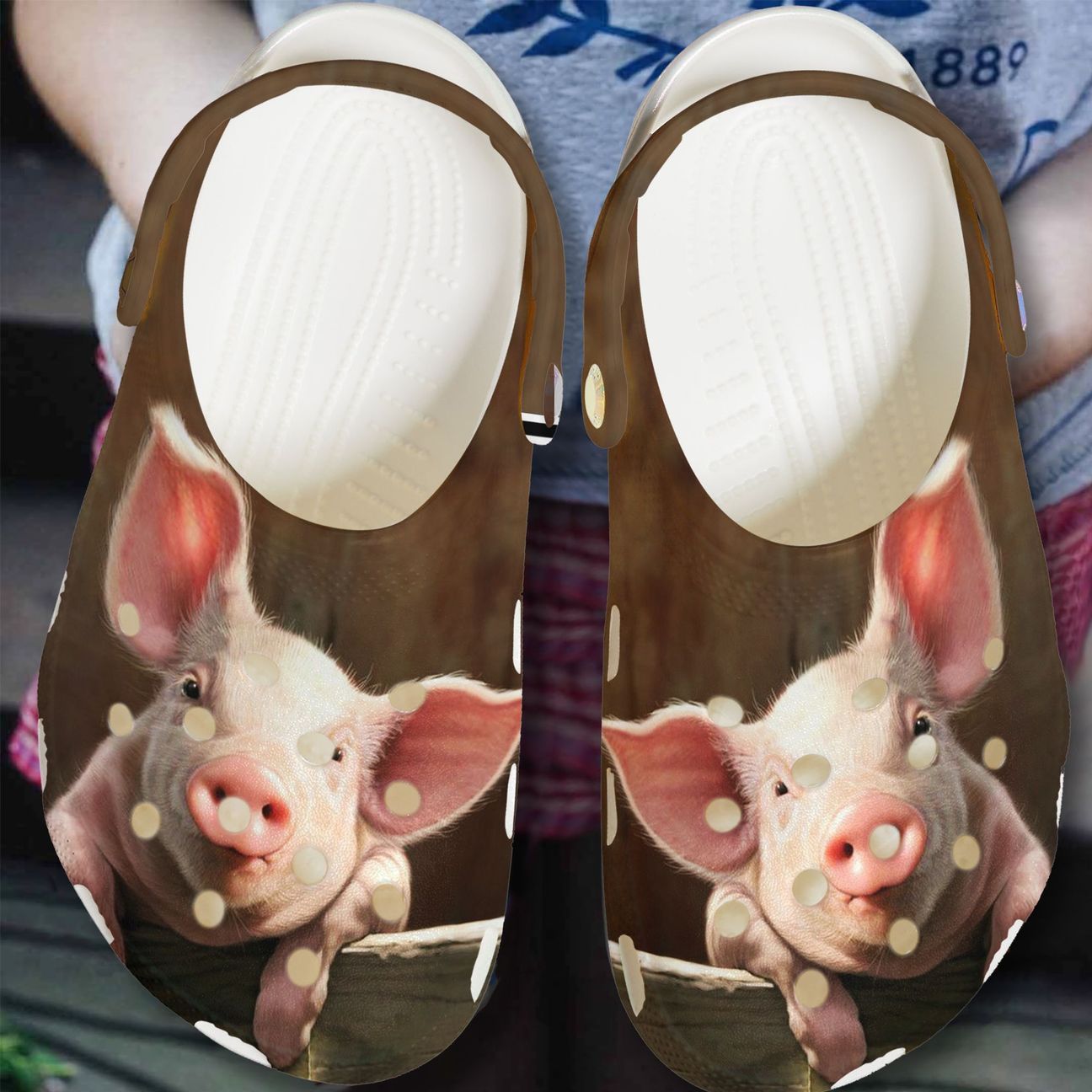 Pig Personalized Clog, Custom Name, Text, Color, Number Fashion Style For Women, Men, Kid, Print 3D 2