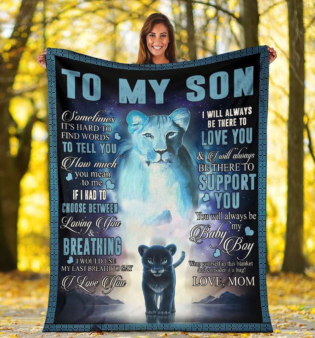 Tmarc Tee Custom Blanket Lion To My Son-Best Gift For Son-Sherpa Blanket Ta