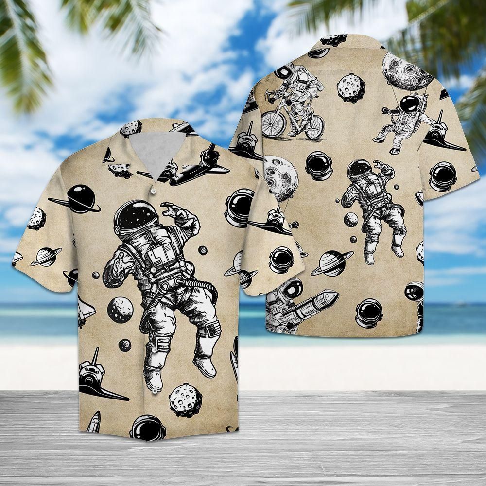 Awesome Astronaut Aloha Hawaiian Shirt Colorful Short Sleeve Summer Beach Casual Shirt For Men And Women