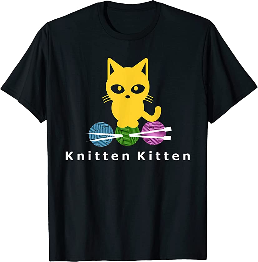 Knitten Kitten Knitting Cat Funny T-Shirt