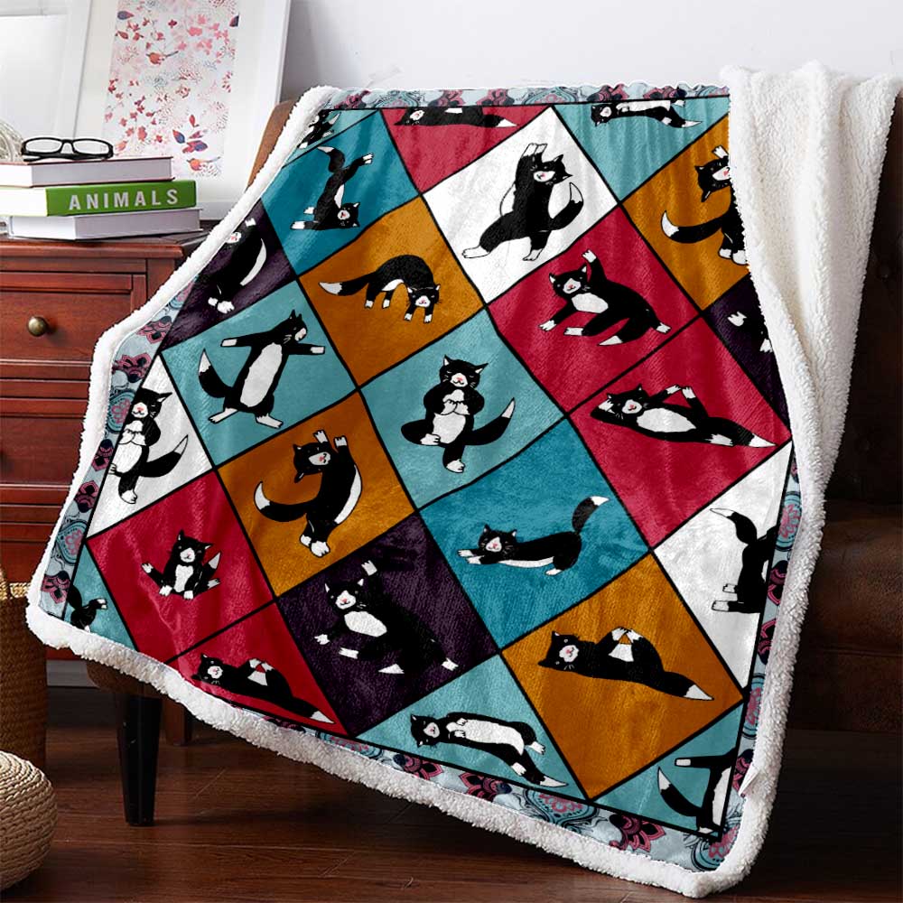 Cat Lovers Yoga 3D Custom Personalized Premium Fleece Blanket