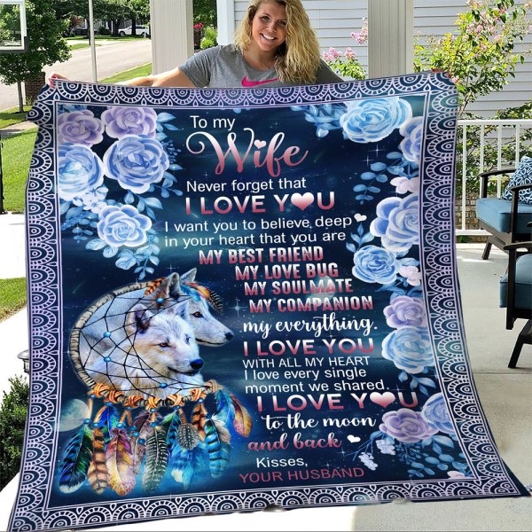 Gift For Wife I Love You To The Moon And Back Blanket