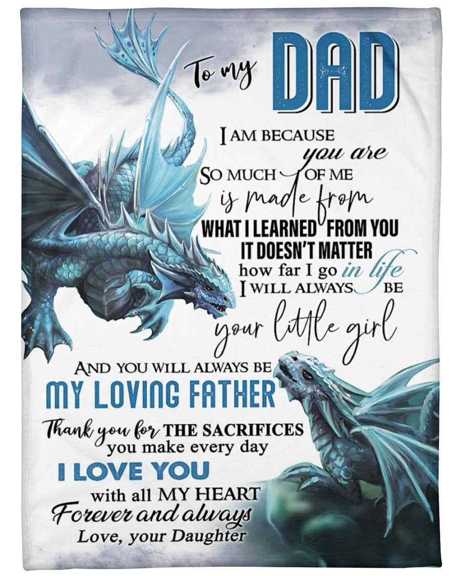 To My Dad I Love You With All My Heart Fleece Blanket Birthday Gift Family Gift Father’S Gift Gift From Daughter To Dad Home Decor Bedding Couch Sofa Soft And Comfy Cozy