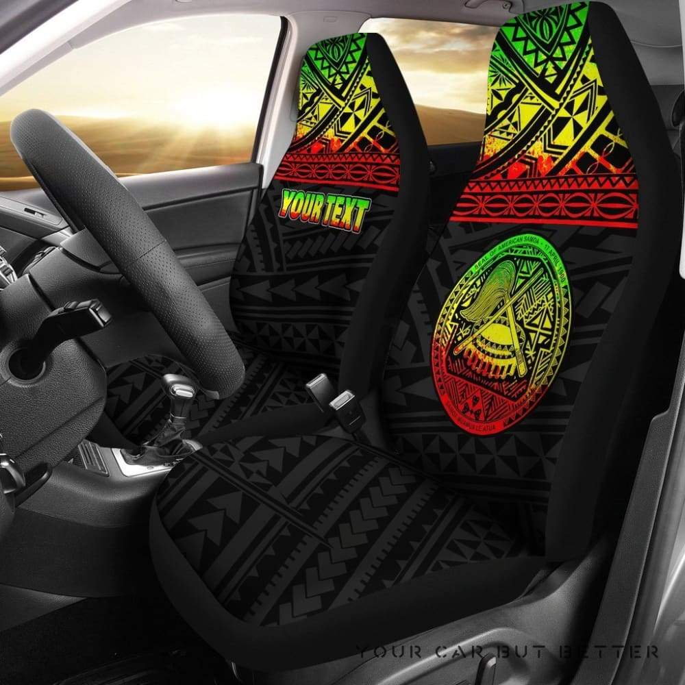 American Samoa Polynesian Custom Personalised Car Seat Covers Reggae Horizontal Bn12