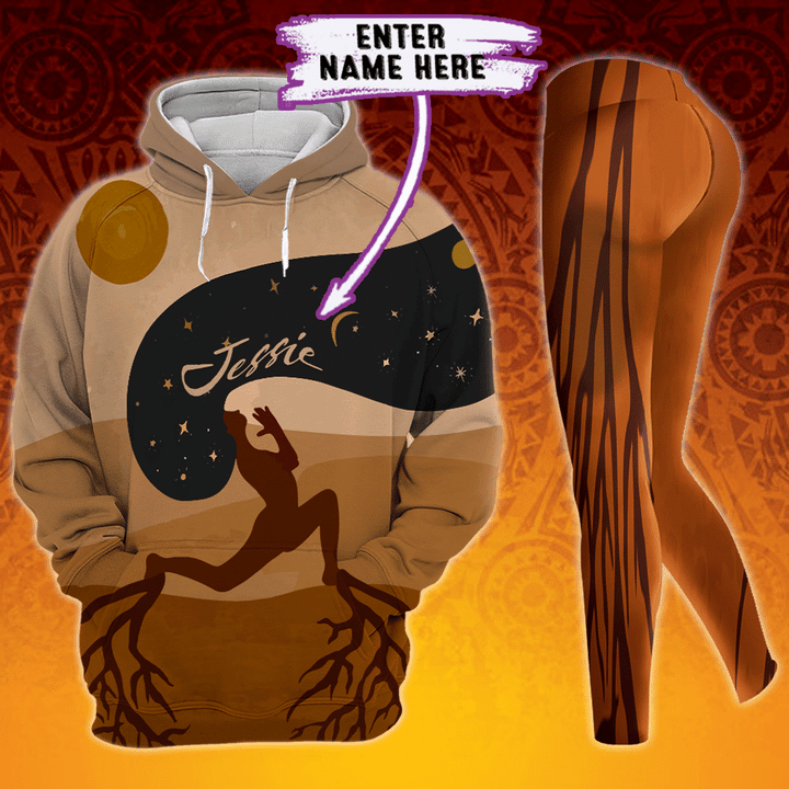 Personalized  Black Queen Brown Legging Hoodie , Custom African Legging Hoodie