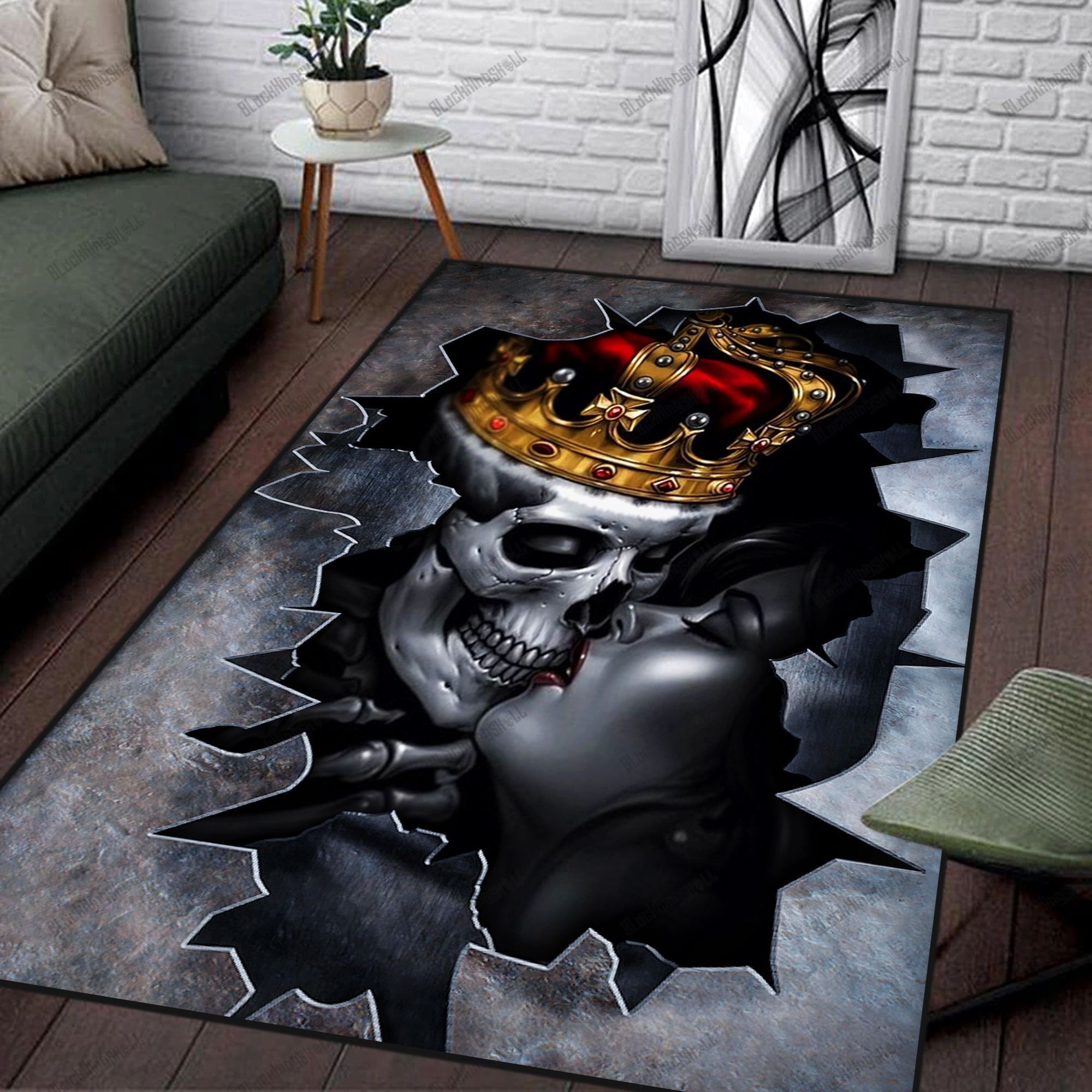 LK72 Love Of King Skull Combo Rug Canvas – Justbeperfect_Shop