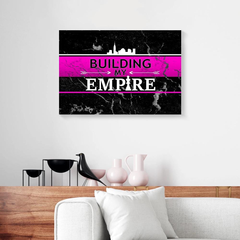 Canvas Prints Building My Empire Powerful Pink Women Canvas Wall Art Home Decoration