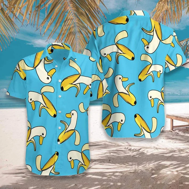 Cute Banana Duck Background Design Hawaii Shirt Ha51768