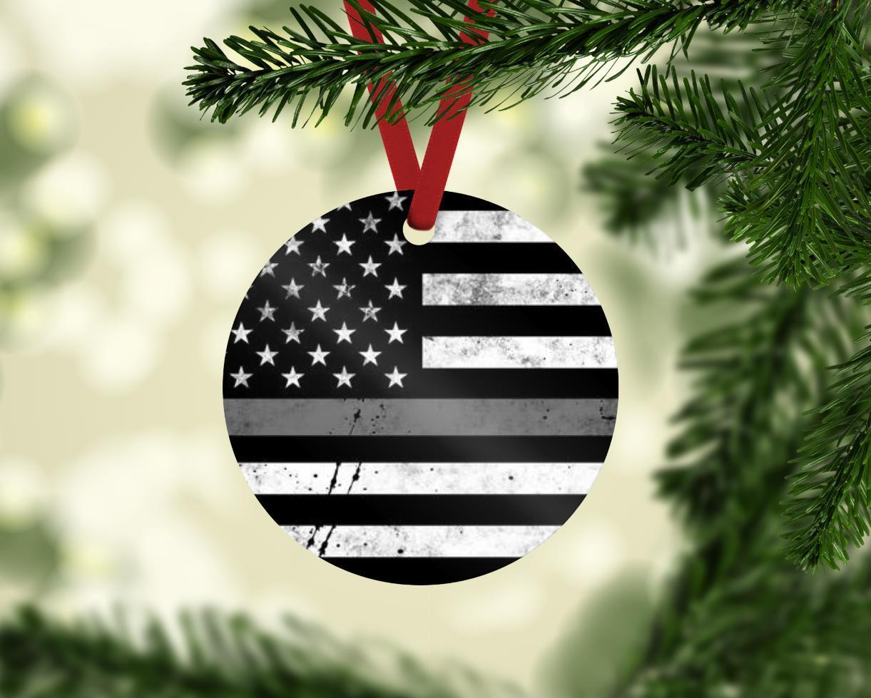 Thin Grey Line Corrections Christmas Ornament Christmas Gift Ideas Ceramic Circle Ornament