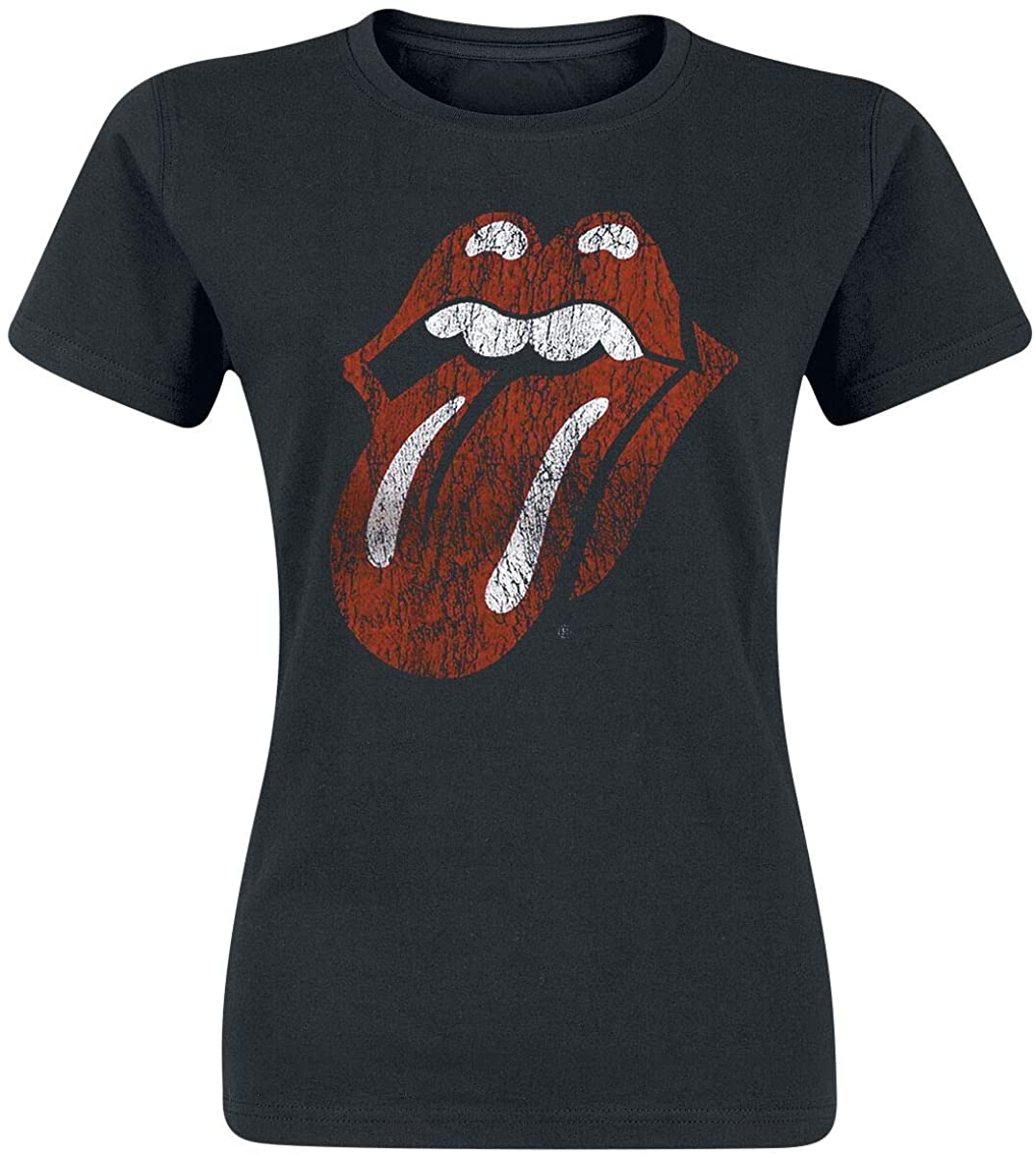 The Rolling Stones Classic Tongue Frauen T-Shirt Schwarz Undefiniert Band-Merch, Bands