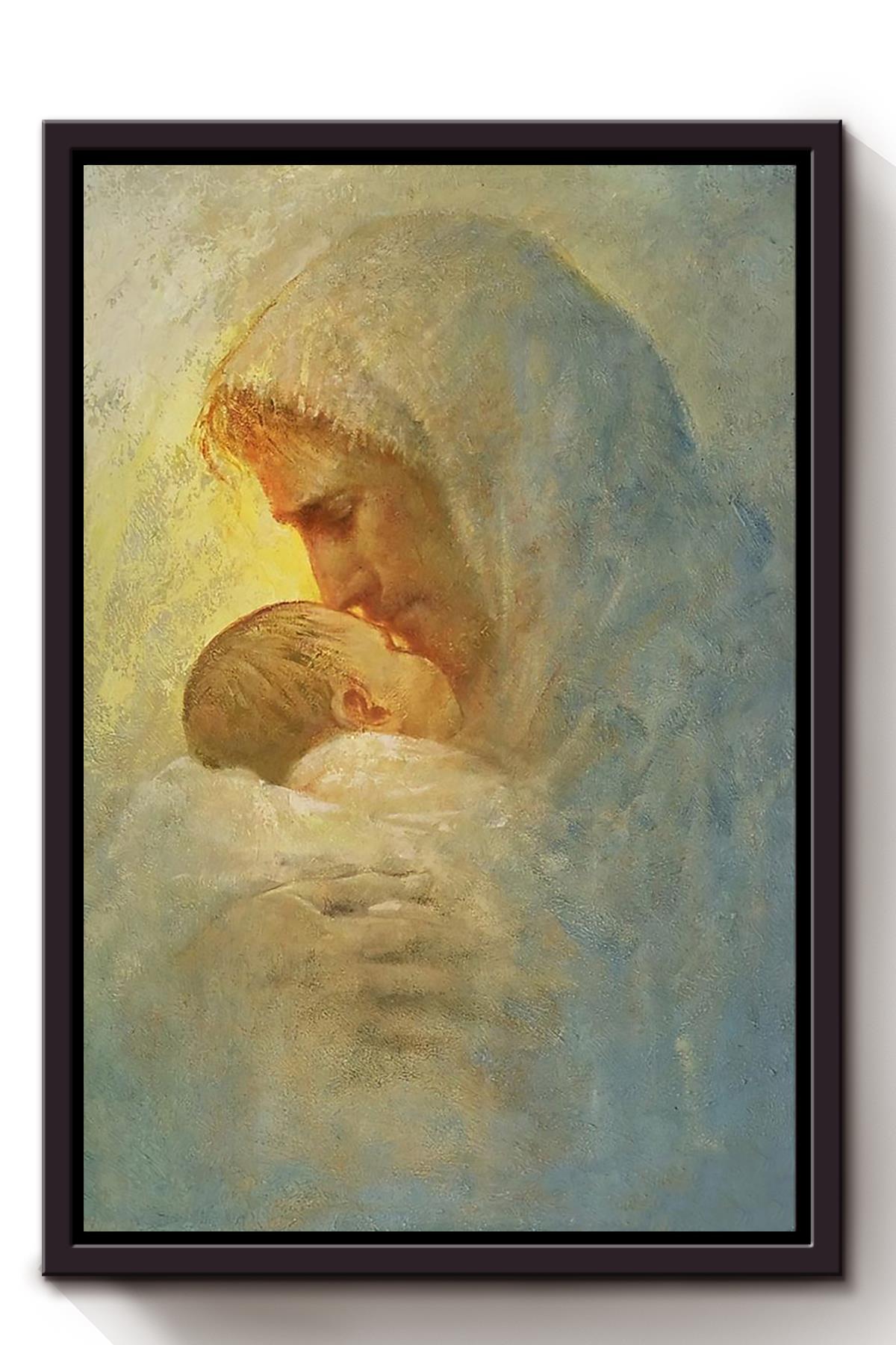 Abba Prayer For Healing Christian Wall Art Gift For Christmas Decor Son Of God Framed Canvas