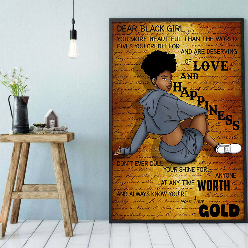 Black African Custom Canvas Graphic Black Pride Poster Prints Black Woman Black King Appealing Wall Decor At Home