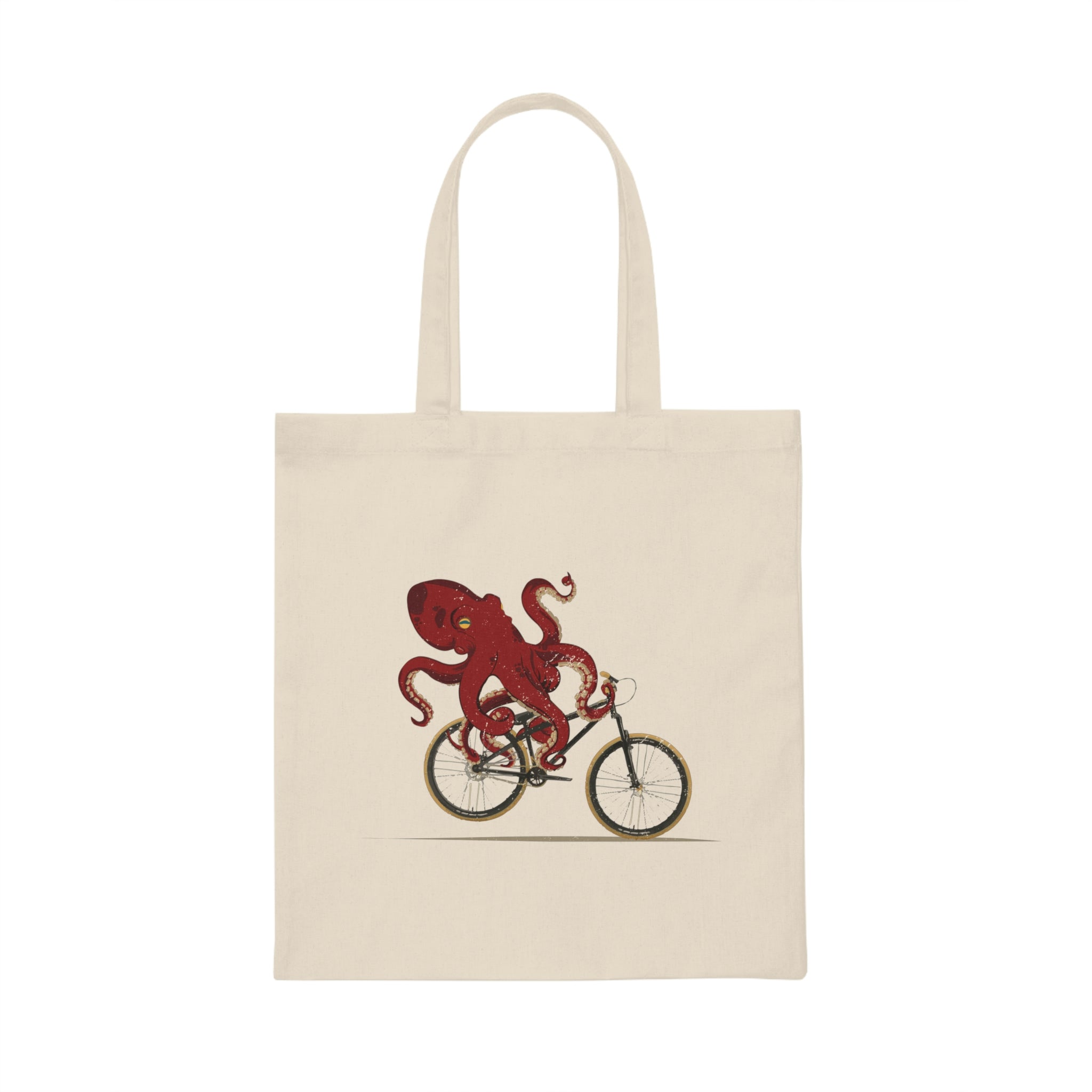 Cycling Octopus Bicycle Enthusiast Invertebrate Steampunk Bike Graphic T Shirt Canvas Tote Bag