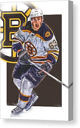 Brad Marchand Boston Bruins Oil Art 5 Joe Hamilton Canvas Print