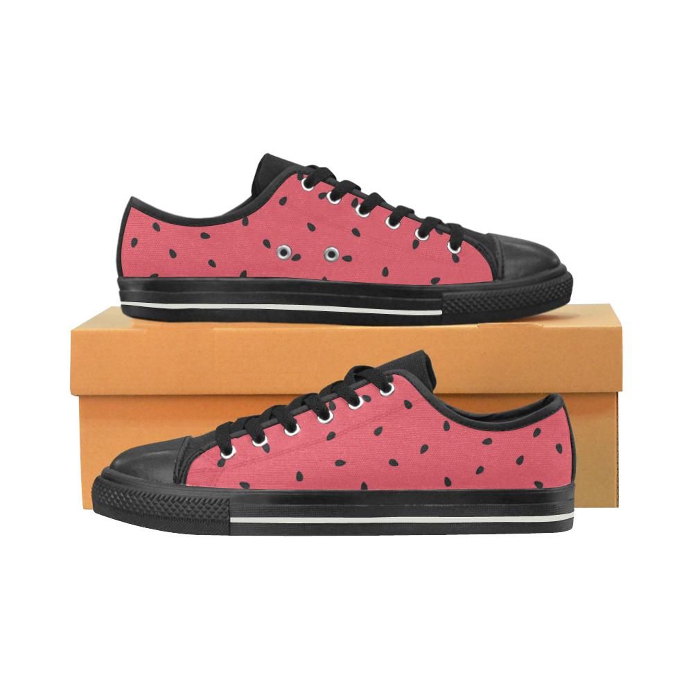 watermelon texture background Men’s Low Top Shoes Black