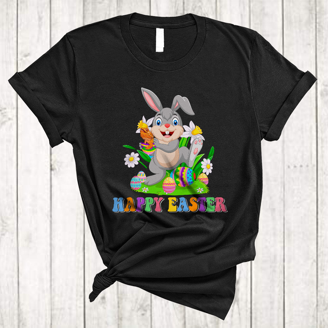 Cute Bunny Holding Bearded Dragon Funny Easter Day Egg Hunt Bunny Bearded Dragon Lover T-Shirt