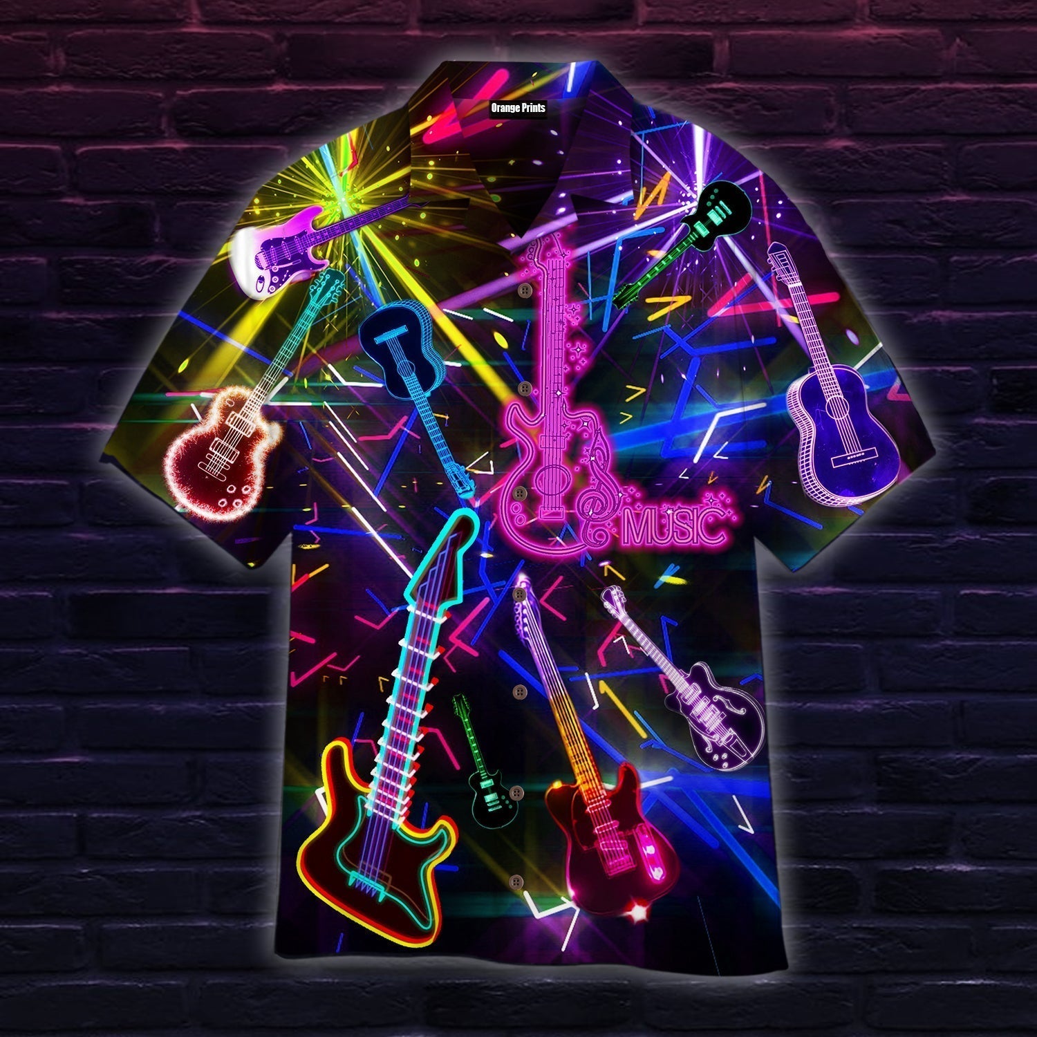 Guitar Neon Music Art Aloha Hawaii Shirts For Men Women Ha8938