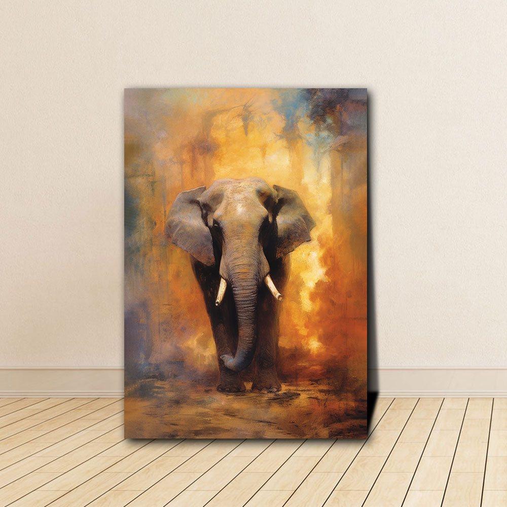 Vintage Elephant Canvas Print For Home Decor, Elephant Wall Art, African Elephant Canvas