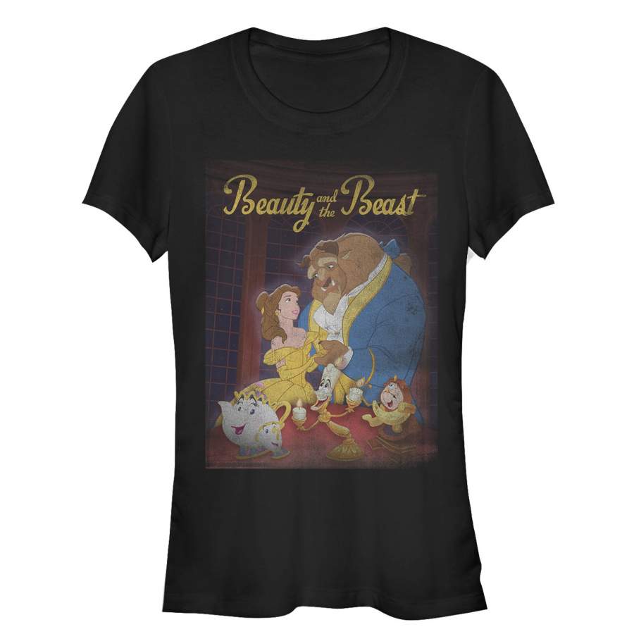 Beauty and the Beast Junior’s Vintage Poster  T Shirt