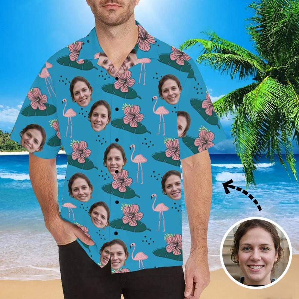 Custom Face Flower Swan All Over Print Hawaii Shirt Ha86783