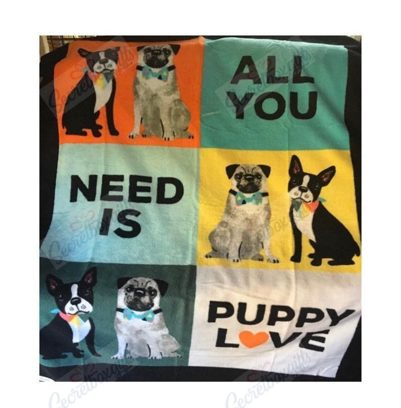 All You Need Is Puppy Love Hand Tied Th0401397Cl Fleece Blanket