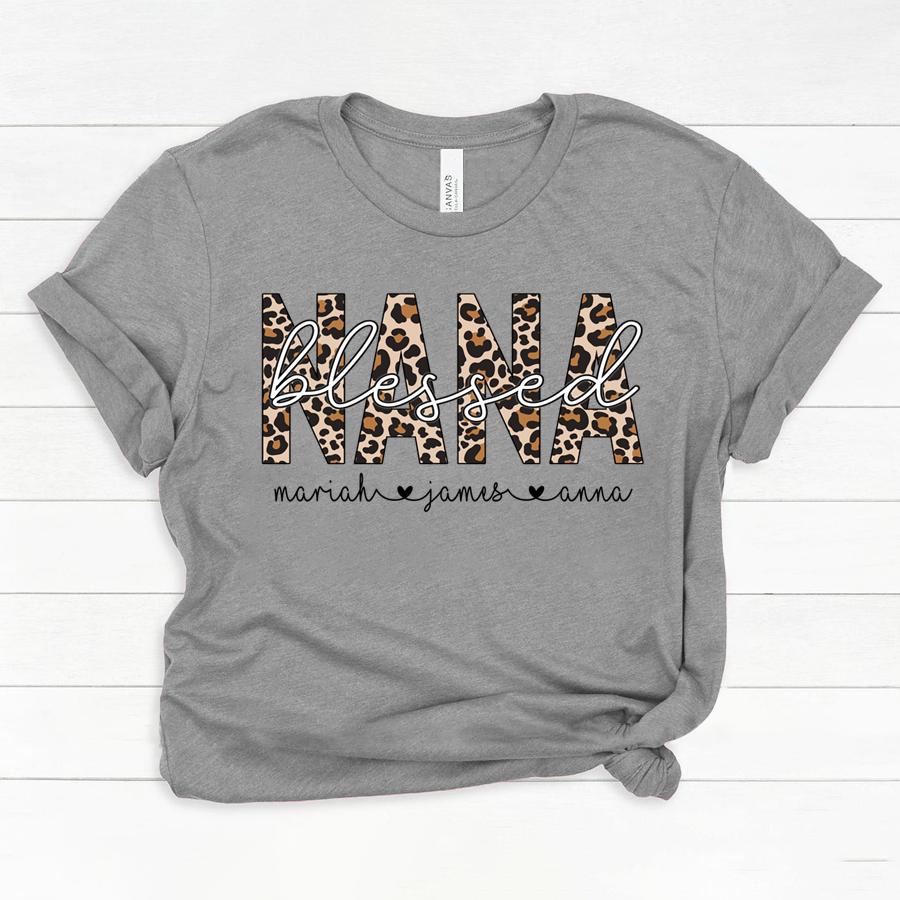 Blessed Nana Leopard Shirt