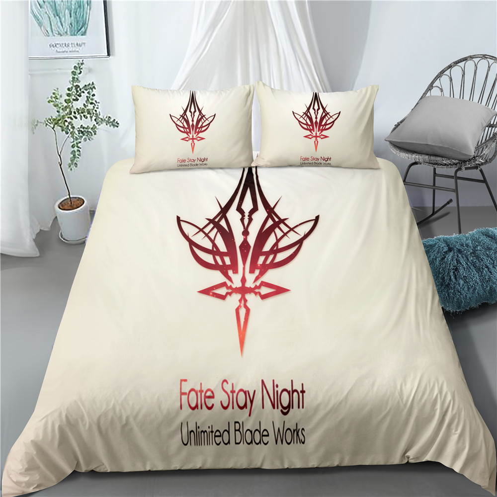 Anime Fate Stay Night Home Pillow Case 3D Bed Duvet Covers Bedding Sets Bed Set Home Decor Bedding