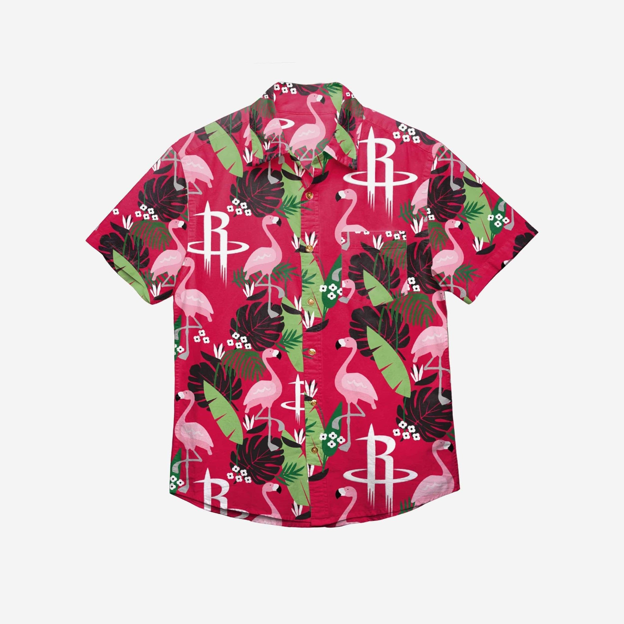 Houston Rockets Floral Button Up Hawaii Shirt Ha48806