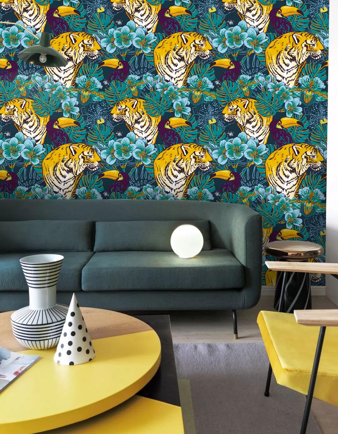 3D Tiger Leaf Wall Mural Wallpaper 43