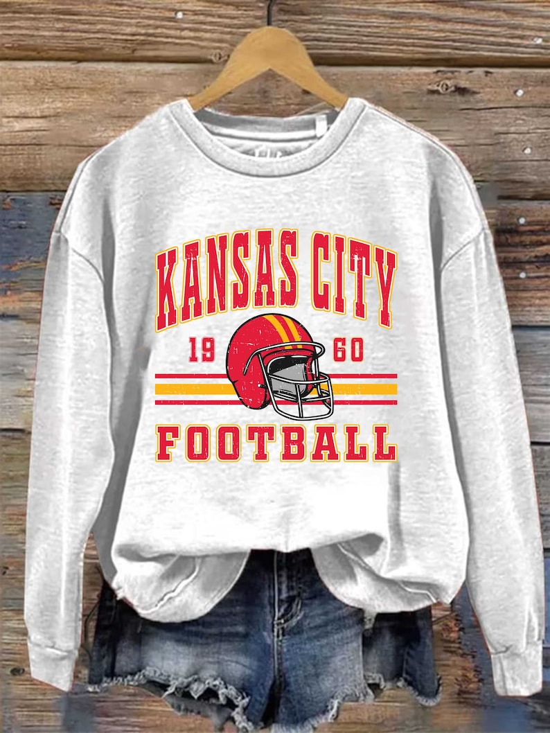 Vintage Kansas City Football Sweatshirt | Vintage Style Kansas City Football Crewneck Sweatshirt | Kansas City Sweatshirt | Sunday Football