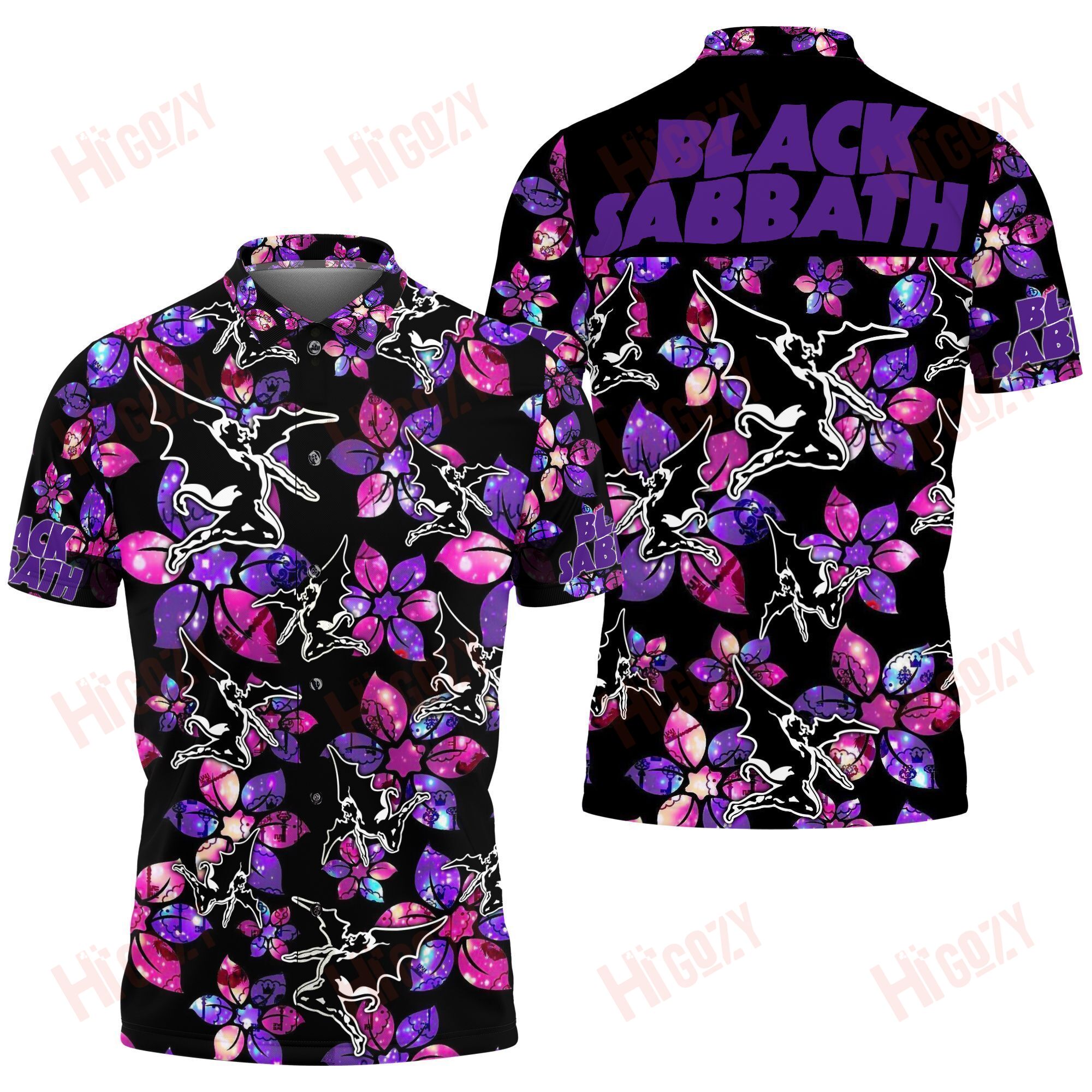 Black Sabbath Purple Hawaiian Aloha Shirts, Black Sabbath Logo Short Sleeve Shirt, Hawaiian Shirts For Men Women – Mt371