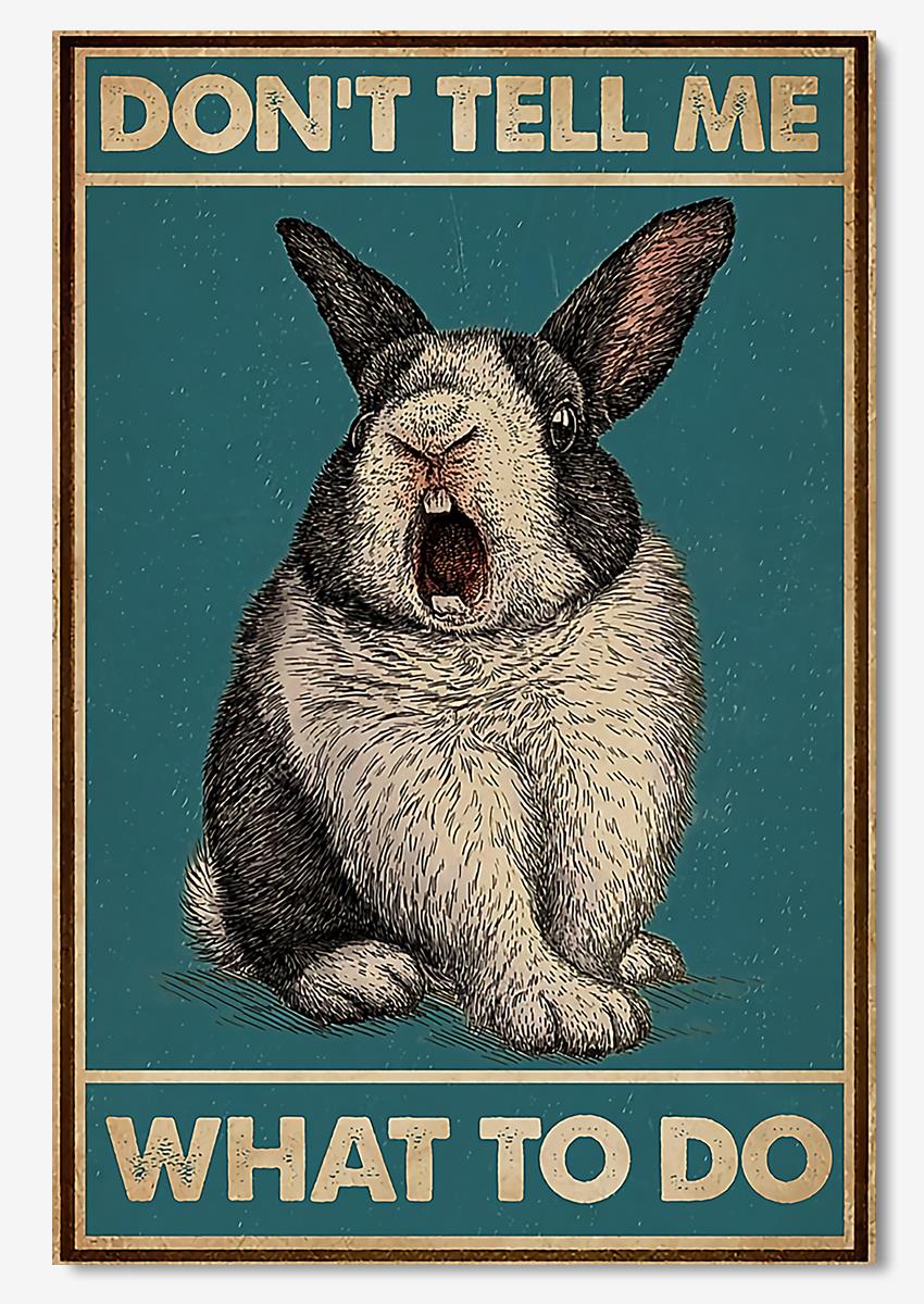 Rabbit Dont Tell Me What To Do Animal Wall Art For Rabbit Lover Kid Room Decor Poster