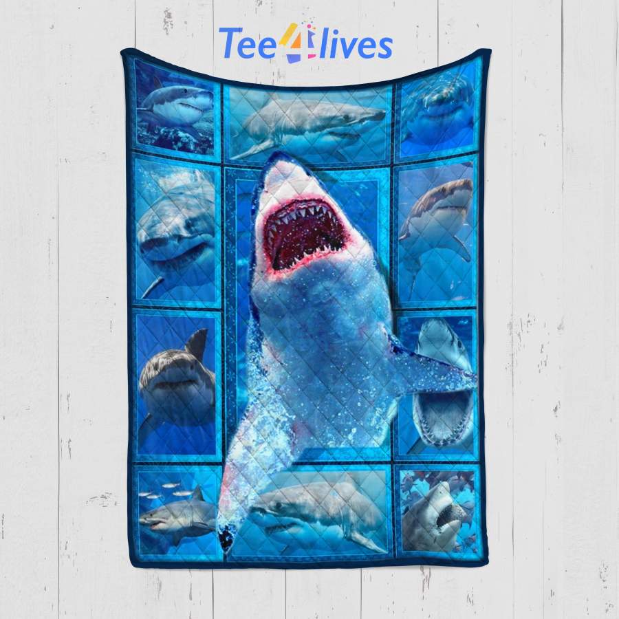 Custom Quilt Blanket 3D SHARK Blanket – Quilt Blanket