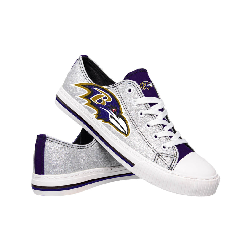 Baltimore Ravens NFL Womens Glitter Low Top Canvas Shoes