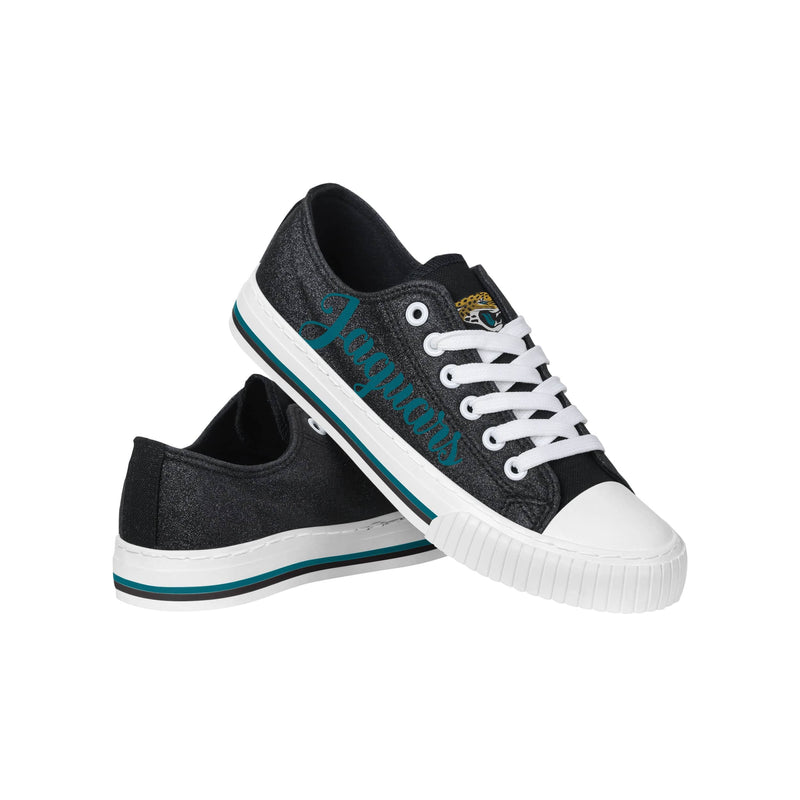 Jacksonville Jaguars NFL Womens Color Glitter Low Top Canvas Shoes