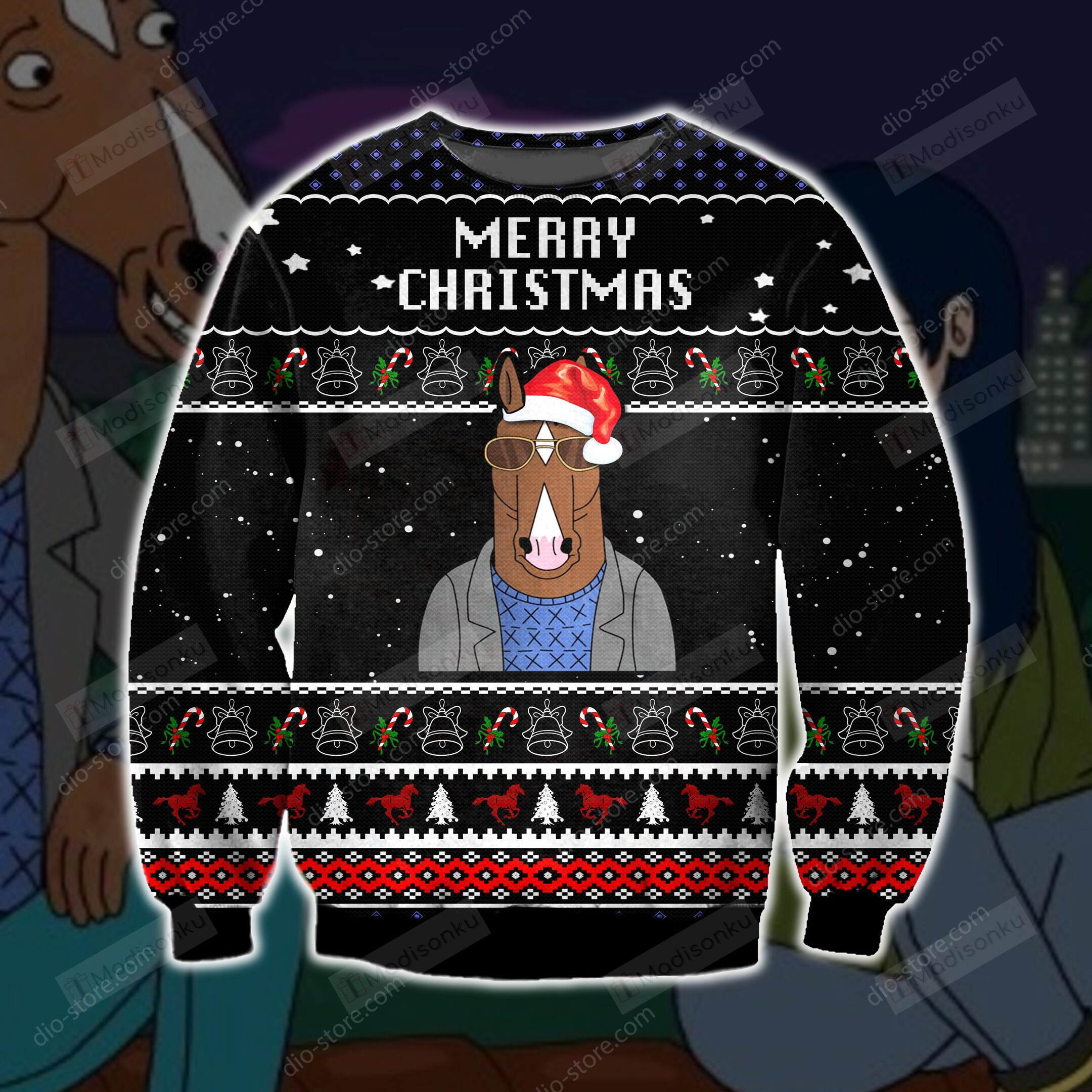 Bojack Horseman Ugly Christmas Sweater, All Over Print Sweatshirt