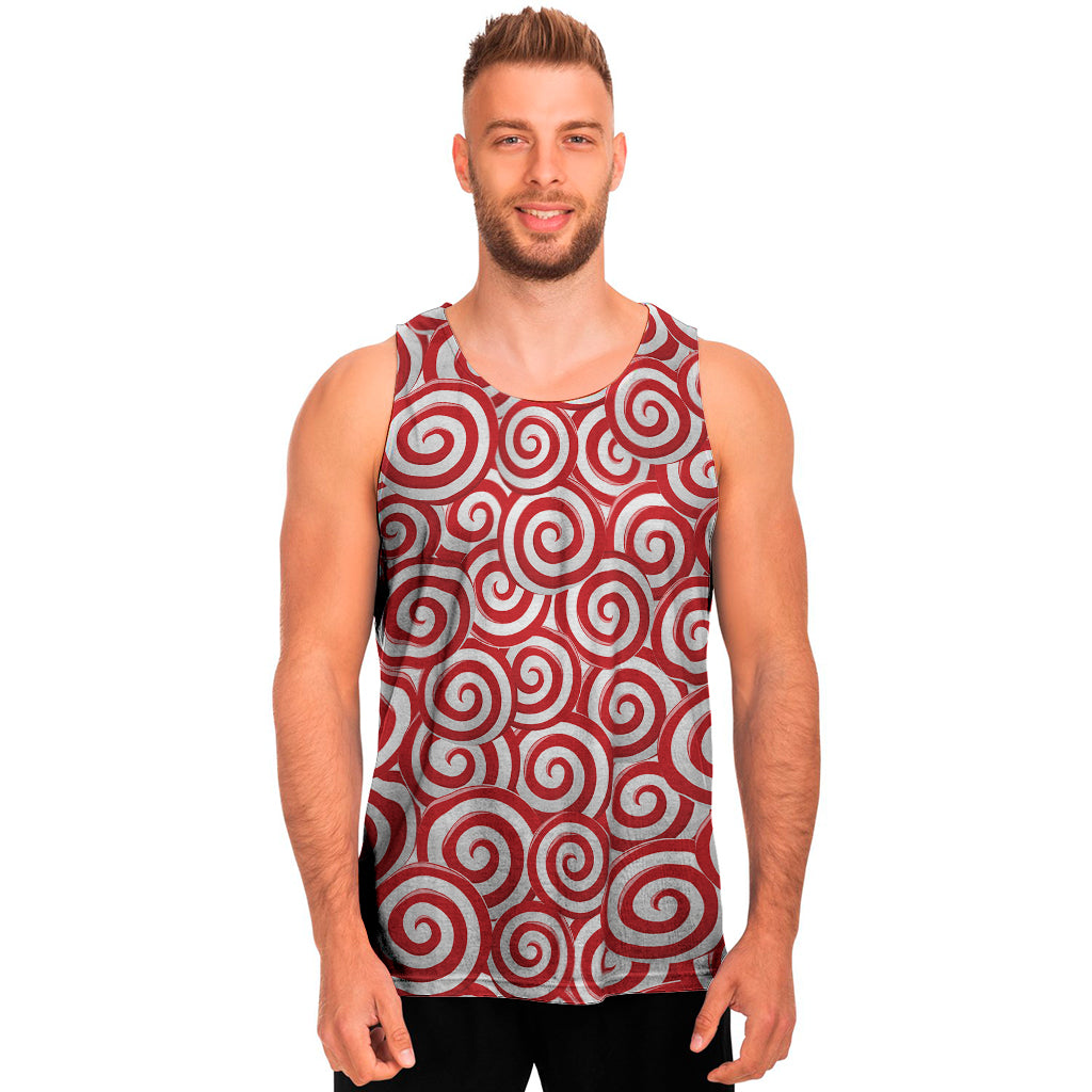 Red Lollipop Candy Pattern Print Men’S Tank Top