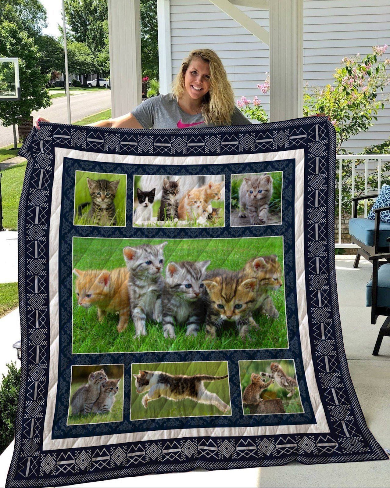 Cat Beauty Natural Lovely Kitten Quilt Blanket