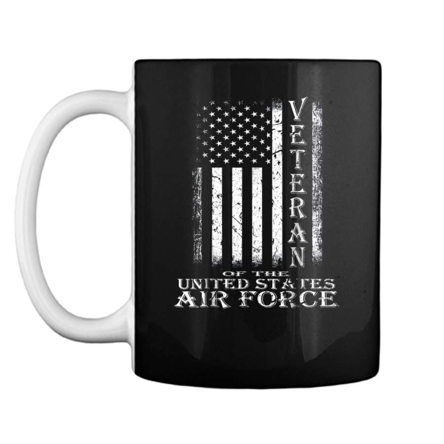 Vintage Proud Air Force Veteran American Flag  Mug