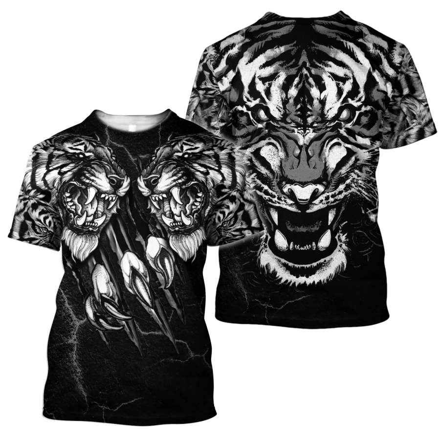 3D Double Tiger Tattoo Tshirt for Men and Women