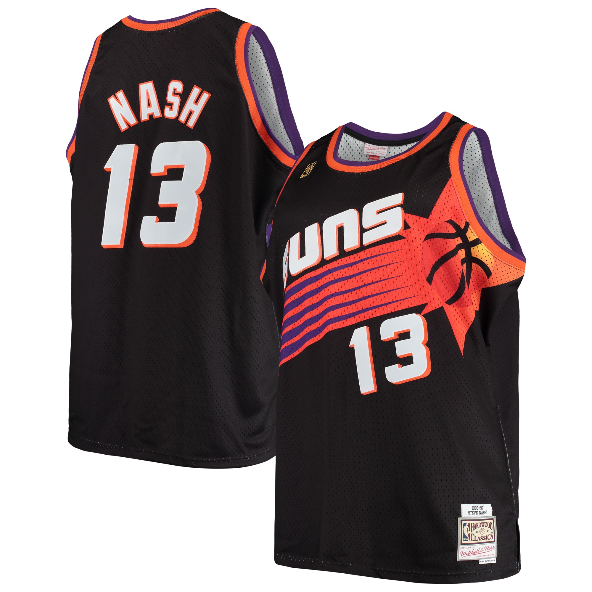 Steve Nash Phoenix Suns Mitchell & Ness 1996/97 Big & Tall Hardwood Classics Swingman Jersey – Black