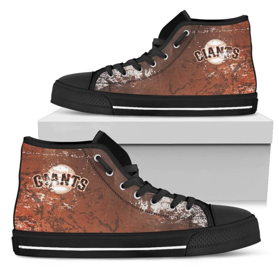 Grunge Vintage Logo San Francisco Giants High Top Shoes