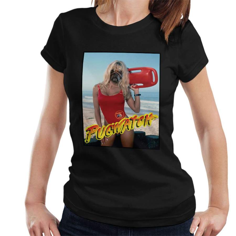 Baywatch Pug Watch Parody Women’s T-Shirt