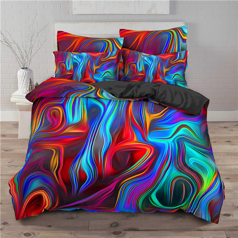 3D Color Abstract Art Print Home Decor Home Personality Creative Duvet Covered Pillowcase Bedding Set